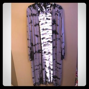 Black, grey and white Tie dye Duster!
